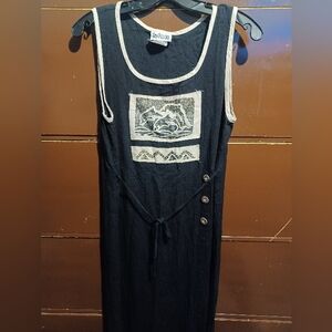 Nina Piccalino Black and Tan Dress (A)